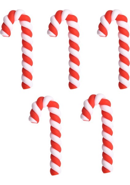 100 Adet Kırmızı ve Beyaz Koltuk Değneği Ev Yumuşak Çömlek Noel Aksesuarları Dıy Telefon Güzellik Malzemeleri (Yurt Dışından)