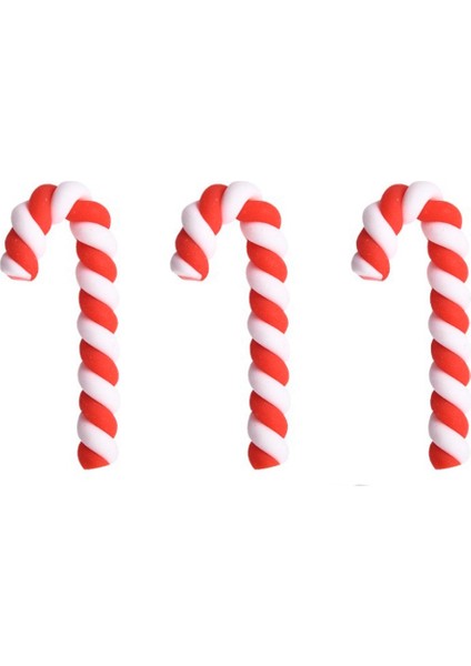 100 Adet Kırmızı ve Beyaz Koltuk Değneği Ev Yumuşak Çömlek Noel Aksesuarları Dıy Telefon Güzellik Malzemeleri (Yurt Dışından)