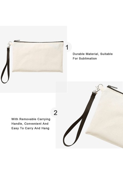 10 Paket Süblimasyon Boş Kozmetik Çantaları Makyaj Çantaları Dıy Zanaat Için Bileklikli Fermuarlı Kalem Çantaları Siyah 8.3 x 5.1 In (Yurt Dışından) fiyatları