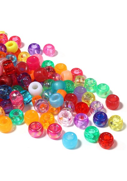 Kandi Boncuk Toplu Dıy Işçiliği Takı Yapımı Için Kandi Bilezikler 6X9MM Yaklaşık 1800 Adet, Açık Renk (Yurt Dışından)