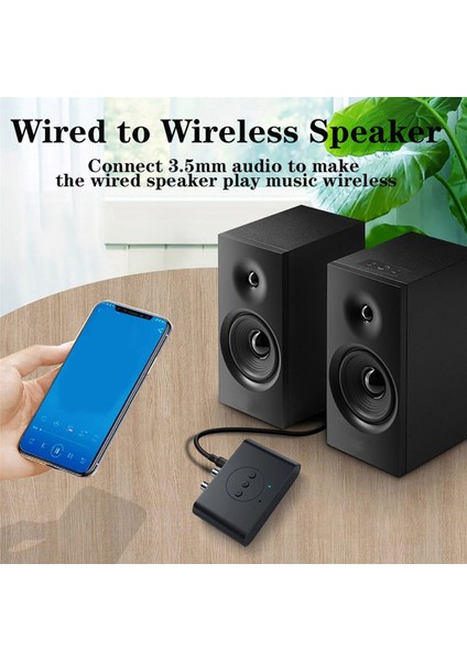 4x Bluetooth 5.2 Ses Alıcısı Nfc USB Flash Sürücü Rca 3.5mm Aux USB Stereo Müzik Kablosuz Mikrofonlu Adaptör (Yurt Dışından)