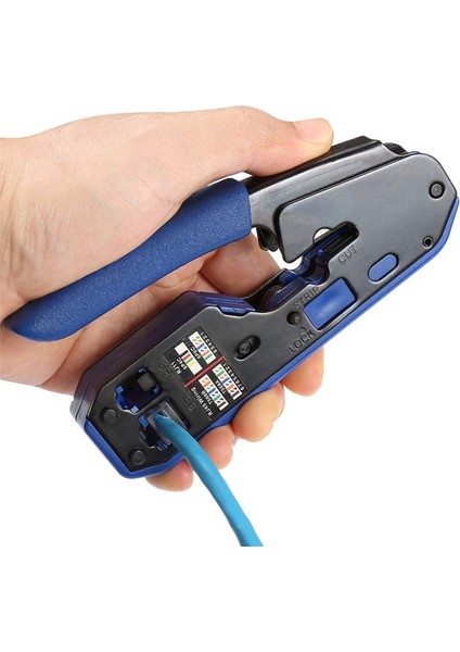 Ağ Kablosu Test Cihazı RJ45 Sıkma Aleti Kiti Cat5 CAT5E Cat6 Sıkma Aleti Kiti, 100 Adet RJ45 Cat6 Konnektör Fişi (Yurt Dışından) fırsatları