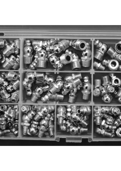 115 Adet Çelik Zerk Gresörlük Bağlantı Parçaları Çeşitler Kiti, Düz, 90 Derece, 45 Derece Açılı (M6, M8, M10) (Yurt Dışından) modelleri