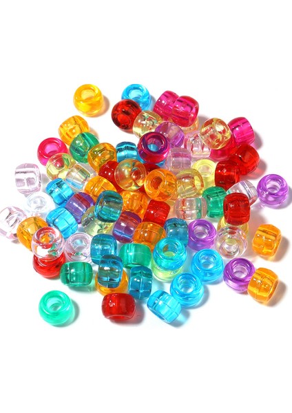Kandi Boncuk Toplu Dıy Işçiliği Takı Yapımı Için Kandi Bilezikler 6X9MM Yaklaşık 1800 Adet, Şeffaf (Yurt Dışından)