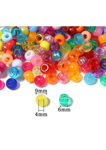 Kandi Boncuk Toplu Dıy Işçiliği Takı Yapımı Için Kandi Bilezikler 6X9MM Yaklaşık 1800 Adet, Şeffaf (Yurt Dışından) modelleri