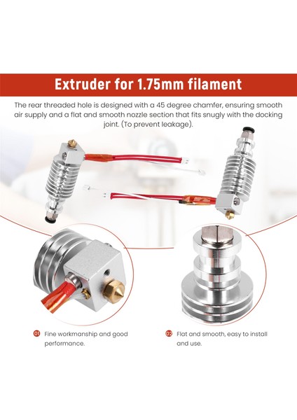 2 Adet Dayanıklı V5 J Kafa Hotend Ekstruder Sıcak 0.4mm 3D Yazıcı Parçaları I3 3D Yazıcı Için 1.75MM Filament (Yurt Dışından) indirimleri