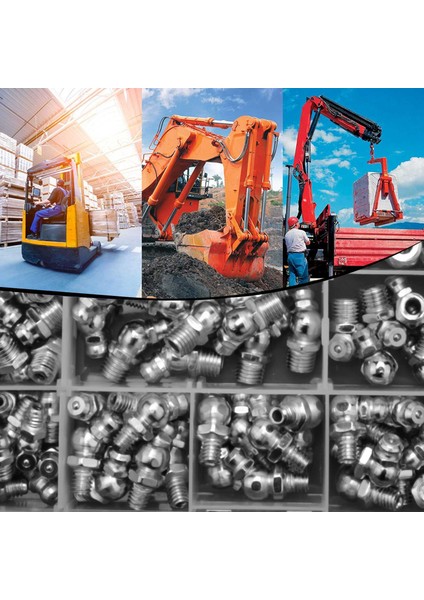 115 Adet Çelik Zerk Gresörlük Bağlantı Parçaları Çeşitler Kiti, Düz, 90 Derece, 45 Derece Açılı (M6, M8, M10) (Yurt Dışından) fırsatları