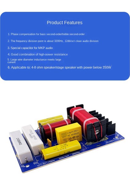 350W 2 Yollu Ses Hoparlör Geçişi 3200Hz Yüksek ve Düşük Frekans Bölücü Hifi Yüksek Sadakat Geçiş Filtresi (Yurt Dışından) modelleri