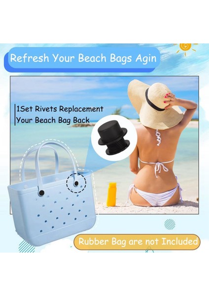 Plaj Çantası Için 12 Takım Vida Perçin Değiştirme Sapanlar Düğmeler Kauçuk Plaj Çantaları (Siyah) (Yurt Dışından) fırsatları