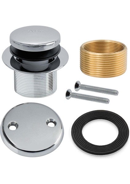 Iki Delikli Ön Panelli Drenaj Küvet Süzgeç Seti, Küvet Süzgeç Seti Kaba Pirinç Krom (Yurt Dışından)