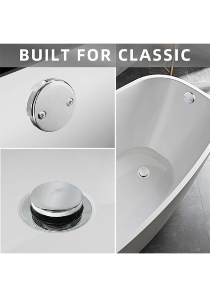 Iki Delikli Ön Panelli Drenaj Küvet Süzgeç Seti, Küvet Süzgeç Seti Kaba Pirinç Krom (Yurt Dışından) fiyatları