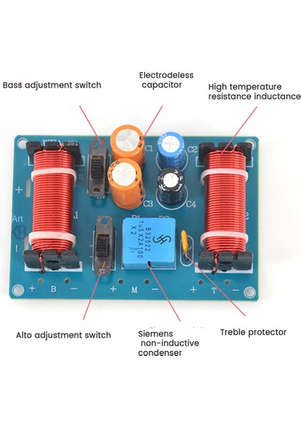 2 Adet 150 W 3 Yollu Ses Hoparlör Crossover Tiz Orta Kademe Bas Kitaplık Araba Hoparlörleri Filtre Frekans Crossover Bölücü (Yurt Dışından)