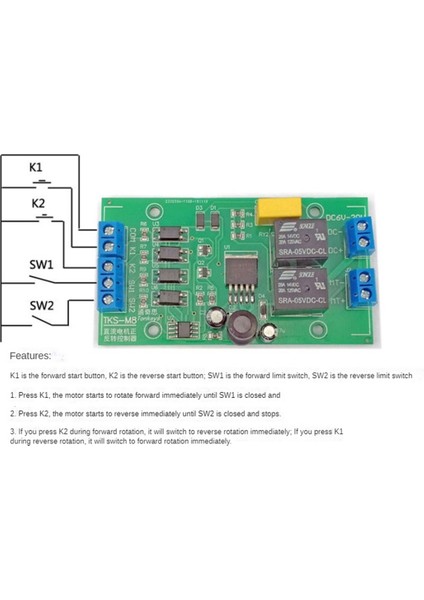 Dc 6V 12V 24V Dc Motor Ileri ve Geri Kontrol 20A Limit Rölesi ile Yüksek Akım Sürücüsü Kaldırma Kontrol Panosu P0 (Yurt Dışından)