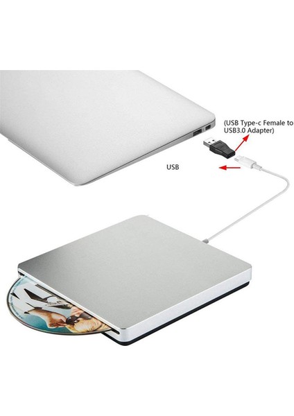 2x Harici DVD Yazıcı Sürücüsü Tip-C Optik Disk Sürücüsü Ince Yuvalı Cd/dvd +/- Rw Yazıcı USB C /pencere Için (Yurt Dışından) fırsatları