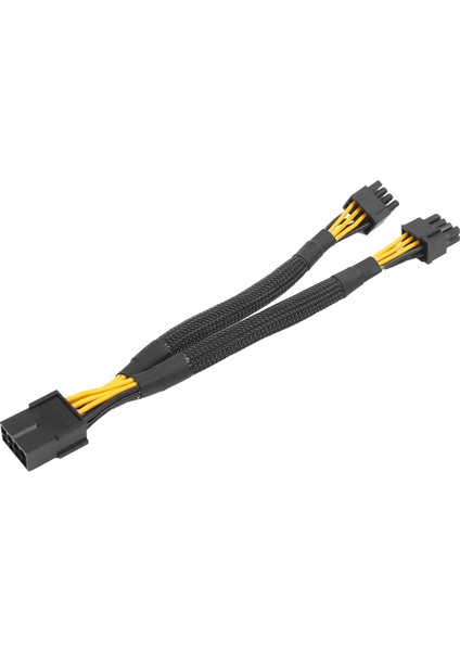 Adet Gpu Pcıe 8 Pin Dişi Çift 2x 8 Pin (6 + 2) Erkek Pcı Express Güç Adaptörü Örgülü Y-Splitter Uzatma Kablosu, 20 cm (Yurt Dışından)