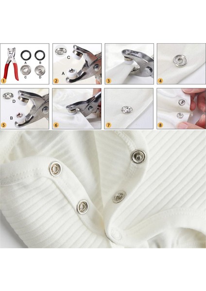 200 Takım Snap Düğmeleri Tulum Snaps Craft Pense Aracı Toka Metal Halka Düğme Snaps Dikiş El Sanatları 9.5mm, 10 Renk (Yurt Dışından) fırsatları