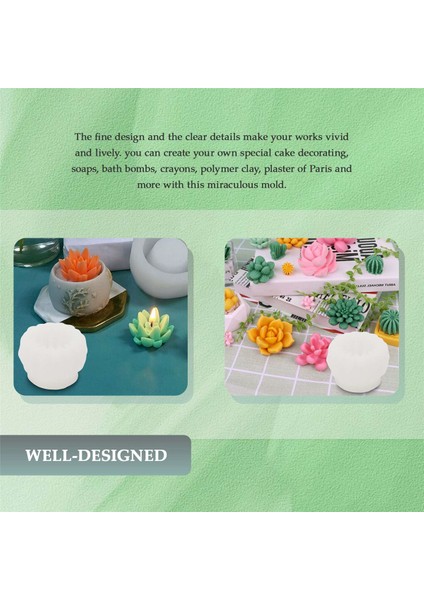 6 Paket Mum Silikon, Etli Kaktüs Bitkileri El Yapımı Mum Için Reçine Döküm Kalıp, Epoksi Reçine, Polimer Kil, Balmumu (Yurt Dışından) fiyatları