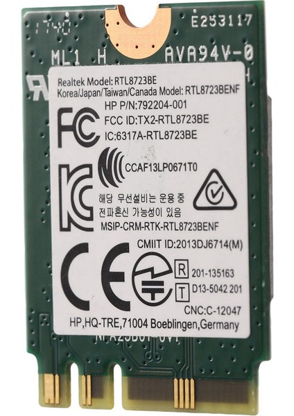 10X Kablosuz Adaptör Realtek RTL8723BE 802.11N Wifi Kartı Bluetooth 4.0 Ngff Kart 843338-001 300 Mbps (Yurt Dışından)