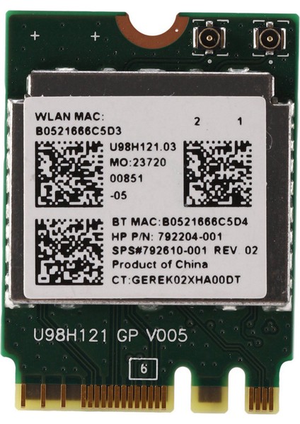 10X Kablosuz Adaptör Realtek RTL8723BE 802.11N Wifi Kartı Bluetooth 4.0 Ngff Kart 843338-001 300 Mbps (Yurt Dışından)
