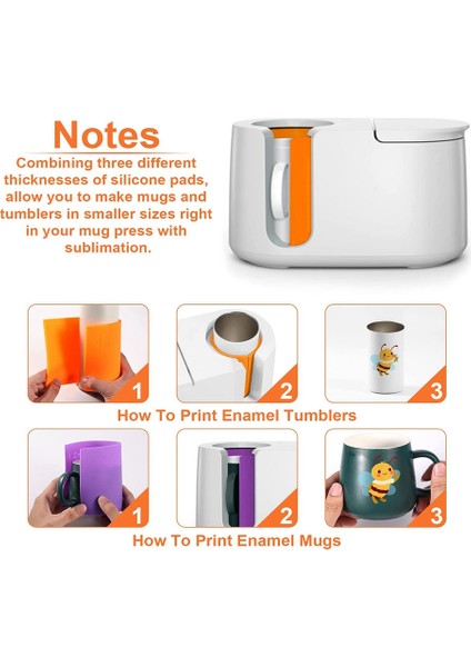 3 Adet Süblimasyon Bardak Sarar, 3 Kalınlıkta Silikon Kupa Bardak Sarar Kupa Presi ile Uyumlu Renkli (Yurt Dışından) fırsatları