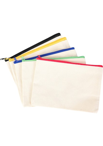 20 Adet Tuval Kozmetik Çantası Çok Fonksiyonlu Kozmetik Çantası Seyahat Kozmetik Çantası Kalem Para Çantası Boş Dıy Çanta (Yurt Dışından)