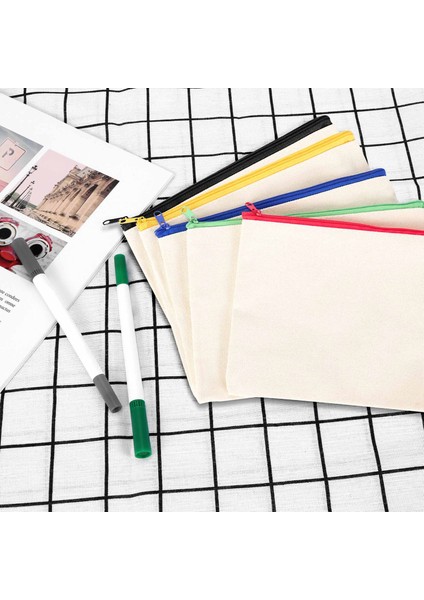 20 Adet Tuval Kozmetik Çantası Çok Fonksiyonlu Kozmetik Çantası Seyahat Kozmetik Çantası Kalem Para Çantası Boş Dıy Çanta (Yurt Dışından) fiyatları