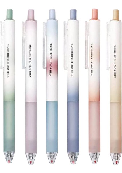 6 Adet Geri Çekilebilir Jel Kalemler, 0.5mm Ince Nokta, Siyah Mürekkep Jel Kalemler (Yurt Dışından)