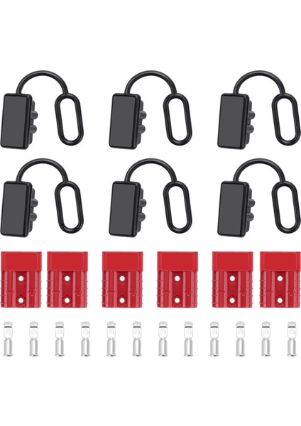 6 Takım 6-10 Ölçer Pil Hızlı Bağlantı 50A 12-36 V Pil Hızlı Bağlantı Kablo Demeti Fiş Kiti Pil Hızlı Fiş A (Yurt Dışından)