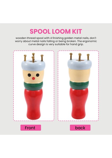French Knitter Tool 2 Pack, Ahşap Örgü Seti Makara Örme Bebek Örgü Tezgahı Oyuncak Bilezik Yapmak Için, Vb (Yurt Dışından)