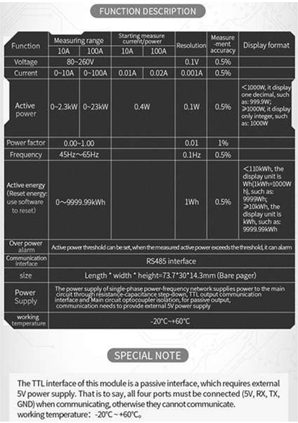 PZEM-004T 3.0 Versiyon Haberleşme Modülü Ttl Modbus-Rtu Ac Tek Faz 100A(KAPALI Ct) (Yurt Dışından) fırsatları