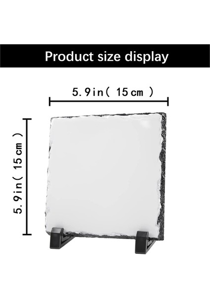 5 Paket Süblimasyon Boşlukları Taş Resim Çerçevesi Isı Transferi Kaya Fotoğraf Plak 6x6 Inç Ekran Standı ile (Yurt Dışından) fiyatları