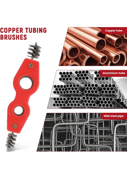 Boru Raybası Çapak Alma Aracı, 5 Adet Bakır Boru Temizleyici ve Rayba Seti, Boru Çapak Alma Fırçası, Boru Pah Aracı (Yurt Dışından)