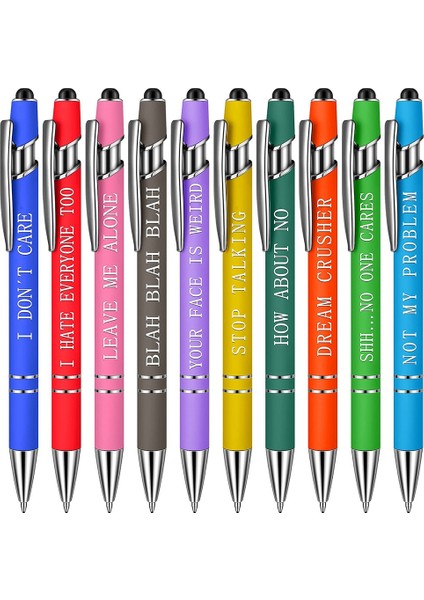 10 Adet Tükenmez Kalemler Ofis Ilham Alıntılar Snarky Ekran Dokunmatik Stylus Kalem Teşvik Edici Kutsal Yazılar Siyah Mürekkep, C (Yurt Dışından)