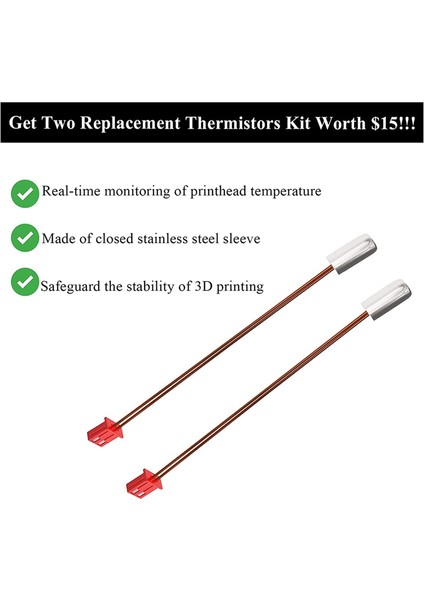 Ekstruder Isıtıcı Blok Kiti Artı Ekstra Termistörler ENDER3S1 Için Yüksek Sıcaklık Pro 300°C, Bimetal Isı Kırma Nozulu (Yurt Dışından)