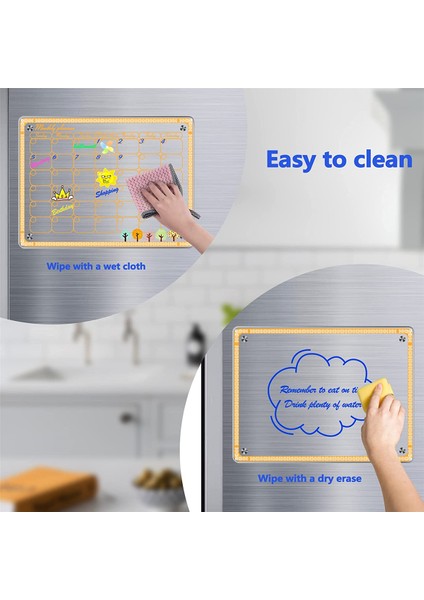 Buzdolabı Için Akrilik Manyetik Kuru Silme Tahtası Takvimi, Buzdolabı Için 2pack 15.7X11.8 Inç Temizle Takvim Planlayıcısı Kurulu (Yurt Dışından) fırsatları