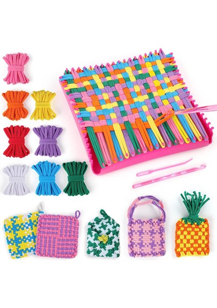 Dokuma Tezgahı Seti Oyuncak Çocuk ve Yetişkinler Için Potholder Döngü El Sanatları Kızlar Için Pot Tutucu Tezgah Örgü Kitleri (Yurt Dışından)