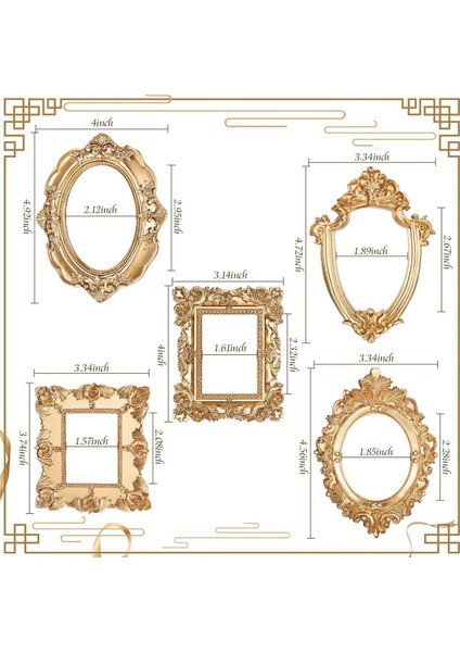 5 Adet Vintage Reçine Resim Çerçevesi Duvar Asılı Masa Üstü Takı Ekran Çerçevesi Tatil Partisi Otel Dekoru (Yurt Dışından) fiyatları