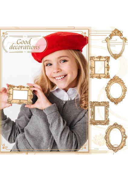 5 Adet Vintage Reçine Resim Çerçevesi Duvar Asılı Masa Üstü Takı Ekran Çerçevesi Tatil Partisi Otel Dekoru (Yurt Dışından) modelleri