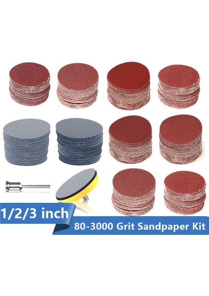 Zımpara Diski Kiti 102 Adet Parlatma Tekerleği Aşındırıcı Cila Pedi Plaka Zımpara Aracı Zımpara Kağıdı 2 Inç (Yurt Dışından)