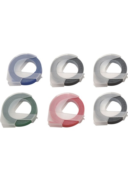6 Rulo Kabartma Etiket Makinesi Bandı 3D Plastik 9mm x Kabartma Etiket Bandı Siyah Üzerine Beyaz/mavi/kırmızı/yeşil Etiket Makinesi Için (Yurt Dışından)