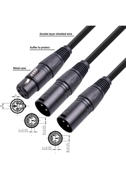 2x Xlr Ayırıcı Kablo, 3 Pin Xlr Dişi - Çift Xlr Erkek Yama Y Kablosu Dengeli Mikrofon Ayırıcı Kablosu 50 cm (Yurt Dışından) modelleri