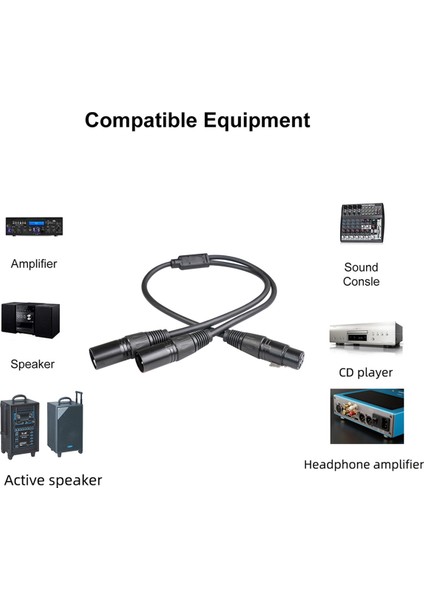 2x Xlr Ayırıcı Kablo, 3 Pin Xlr Dişi - Çift Xlr Erkek Yama Y Kablosu Dengeli Mikrofon Ayırıcı Kablosu 50 cm (Yurt Dışından) fırsatları