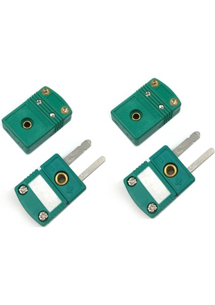2 Takım Mini K Tipi Termokupl Tel Konnektörleri Erkek Dişi Fiş Adaptörü 200°C(392°F) Termokupl Sensör Probu Yeşil (Yurt Dışından)