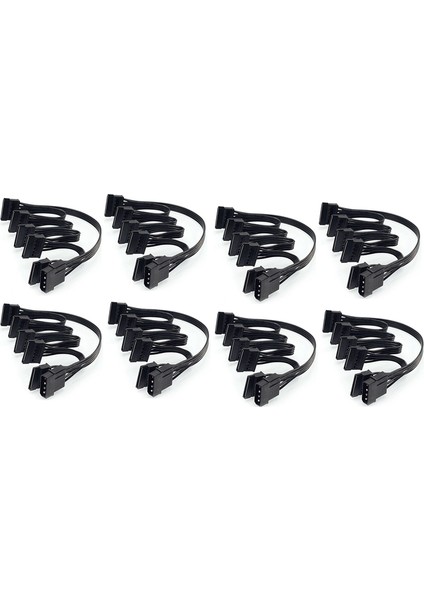 8x 4pin Ide - 5 Bağlantı Noktalı Güç Kaynağı Kablosu 4pin Molex - Çoklu Sata Bağlantı Noktası 18AWG Tel Güç Kablosu Sabit Disk HDD SSD Pc Için (Yurt Dışından)