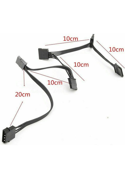 8x 4pin Ide - 5 Bağlantı Noktalı Güç Kaynağı Kablosu 4pin Molex - Çoklu Sata Bağlantı Noktası 18AWG Tel Güç Kablosu Sabit Disk HDD SSD Pc Için (Yurt Dışından)