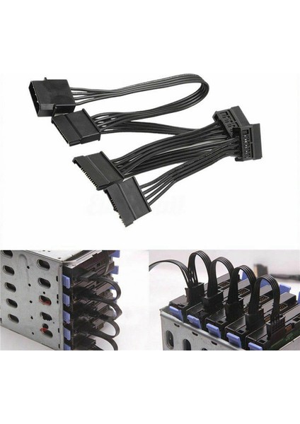 8x 4pin Ide - 5 Bağlantı Noktalı Güç Kaynağı Kablosu 4pin Molex - Çoklu Sata Bağlantı Noktası 18AWG Tel Güç Kablosu Sabit Disk HDD SSD Pc Için (Yurt Dışından)