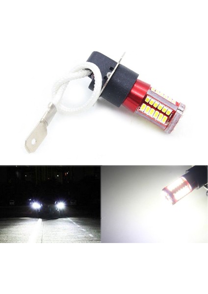 1 Çift H3 4041 Smd 57 LED Ampuller Beyaz 6000K Araba Sis Lambası Lambası 12V-24V (Yurt Dışından)