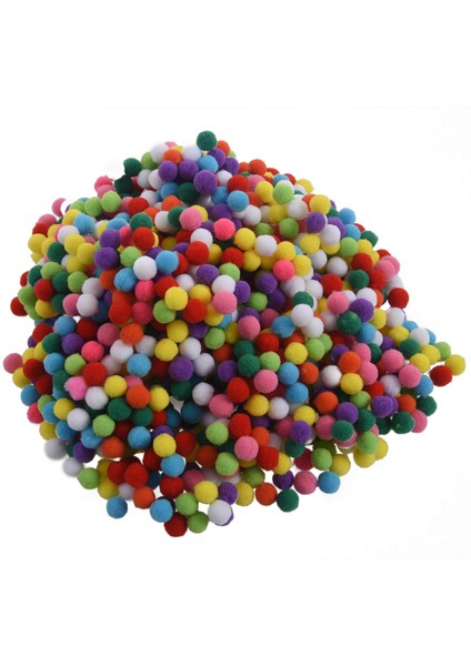 1000 Adet 10MM Karışık Renkli Yumuşak Kabarık Pom Pom Ponponlar Çocuklar Için El Sanatları (Yurt Dışından)