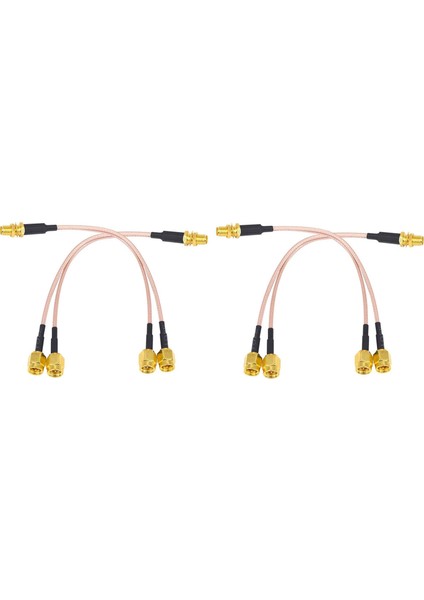 4x Wifi Anten Koaksiyel Kablo Sma Dişi Y-Tipi 2xsma Erkek Düz Splitter Birleştirici Uzatma Pigtail Kablo RG316 (Yurt Dışından)