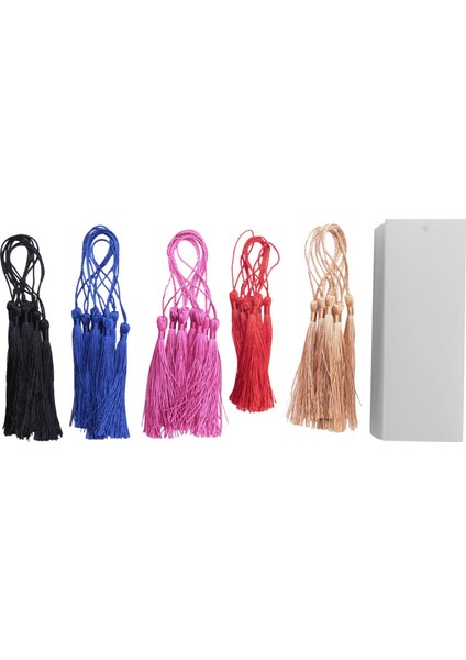 40 Adet Akrilik Kitap Ayracı Boş Şeffaf Dıy Bitmemiş Mini Kitap Belirteçleri Renkli Püsküller ile Dıy Zanaat Süsler (Yurt Dışından)